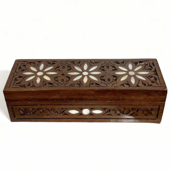 Hand-Carved Floral Mother-of-Pearl Gift Box