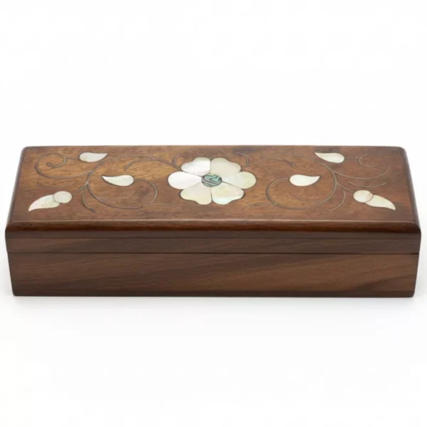 Handcrafted Mother-of-Pearl Floral Wooden Gift Box