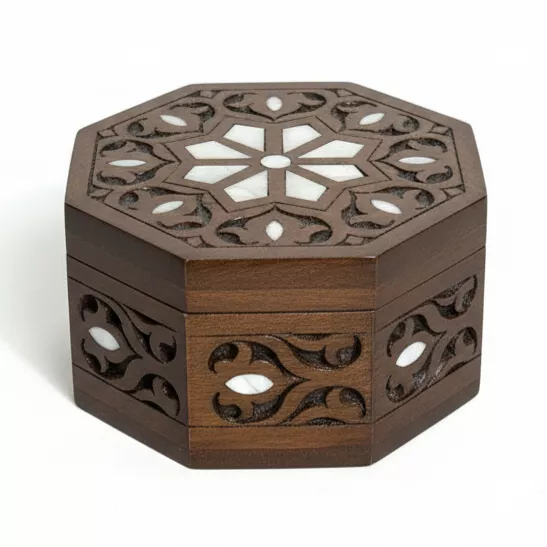 Handcrafted Octagonal Mother-of-Pearl Gift Box