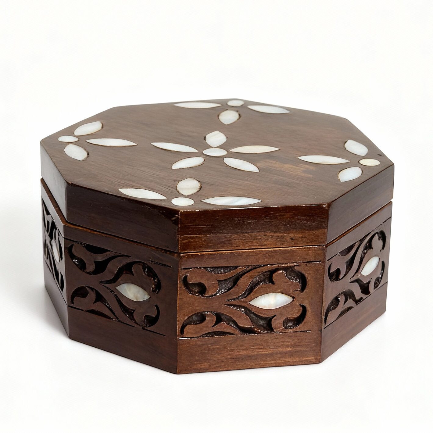 Handcrafted Octagonal Mother-of-Pearl Gift Box