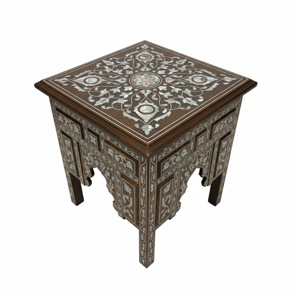 Handcrafted Mother-of-Pearl Chairs & Table Set