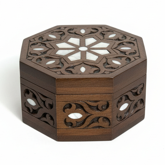Handcrafted Octagonal Mother-of-Pearl Gift Box