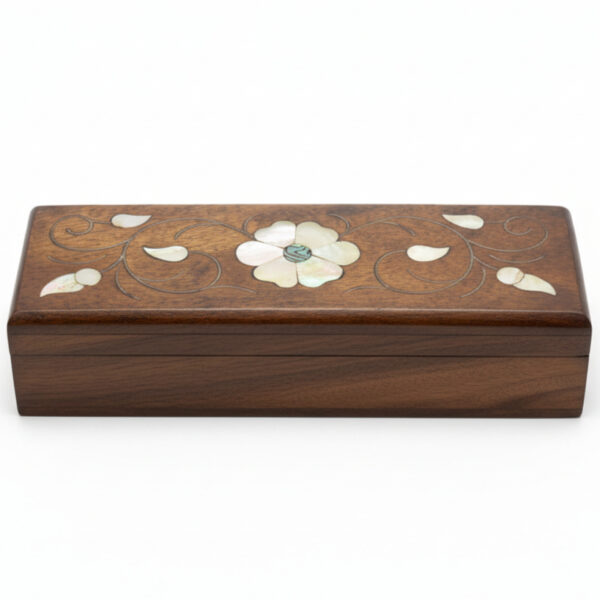 Handcrafted Mother-of-Pearl Floral Wooden Gift Box
