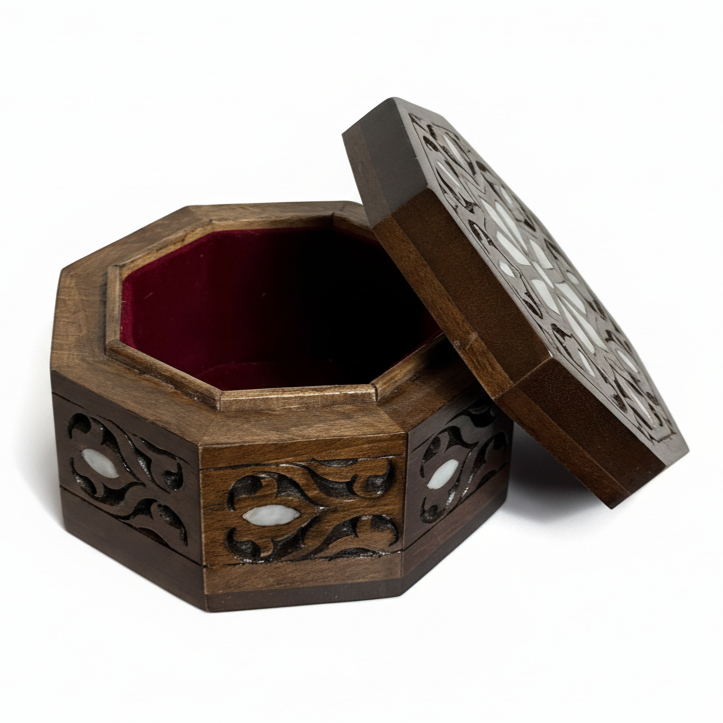 Handcrafted Octagonal Mother-of-Pearl Gift Box