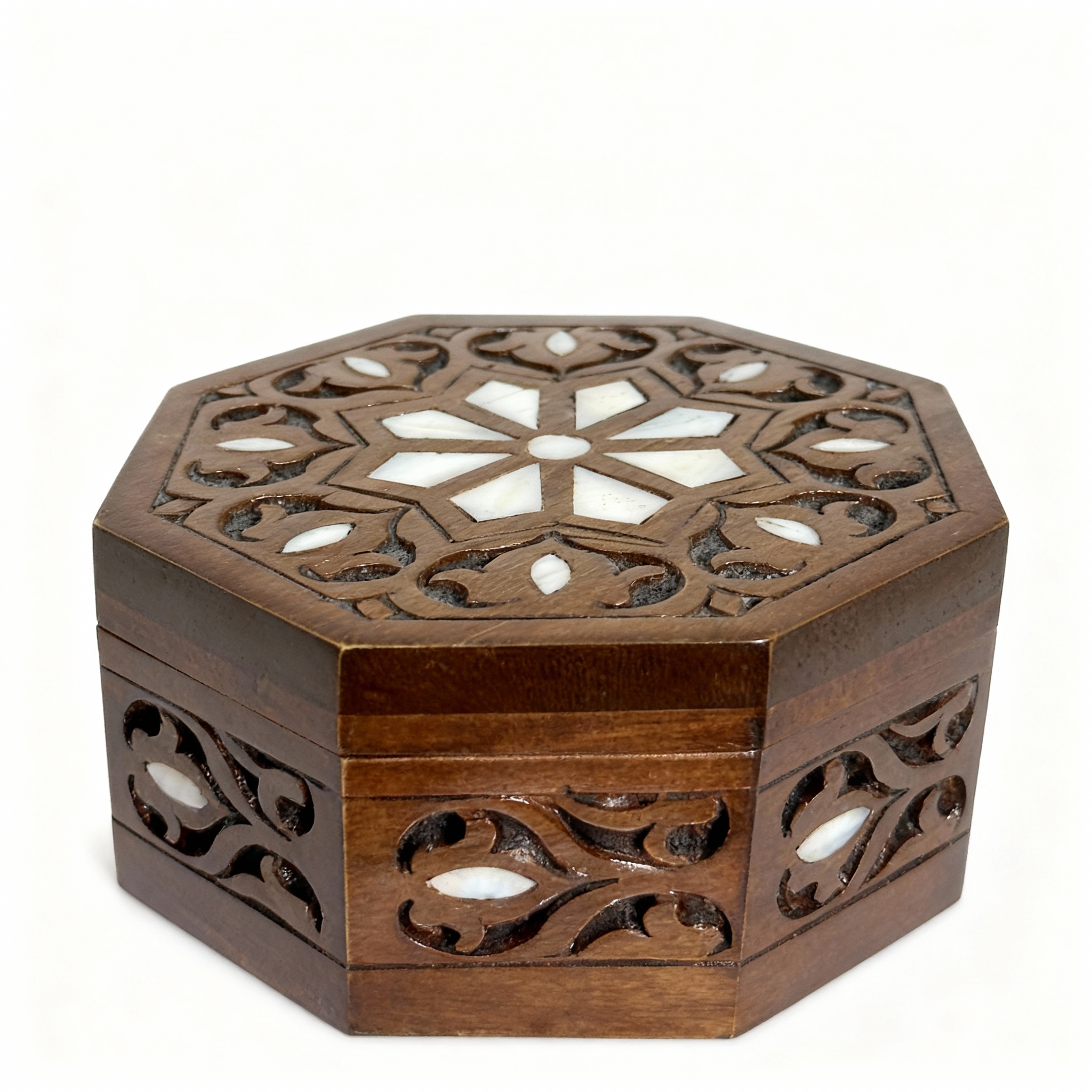 Handcrafted Octagonal Mother-of-Pearl Gift Box