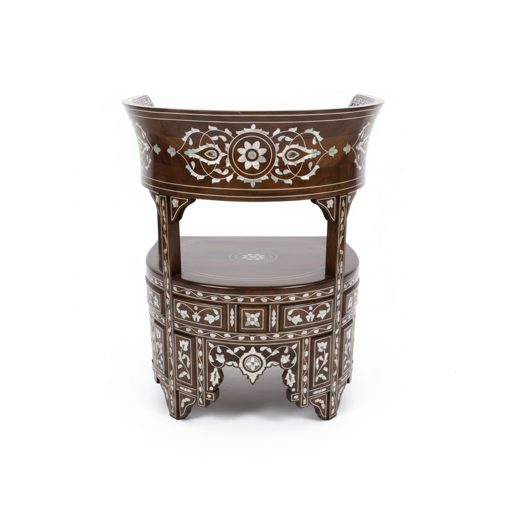 Handcrafted Mother-of-Pearl Chairs & Table Set