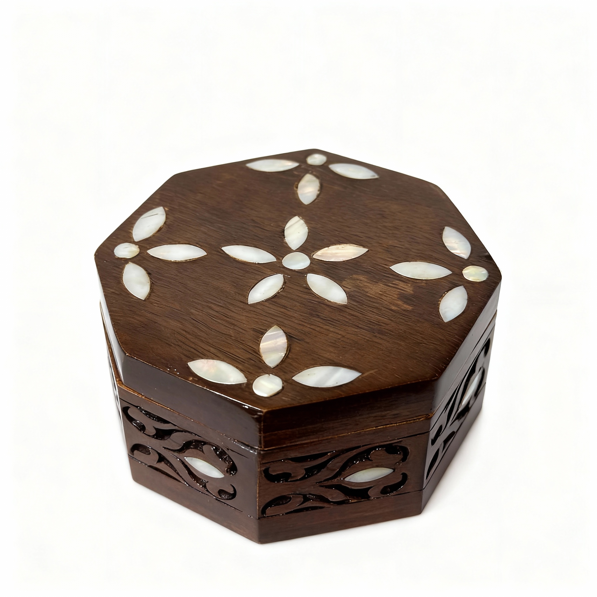 Handcrafted Octagonal Mother-of-Pearl Gift Box